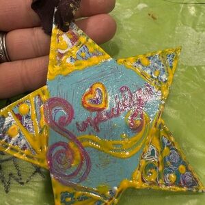 Handcrafted Star Mixed Media Art Piece